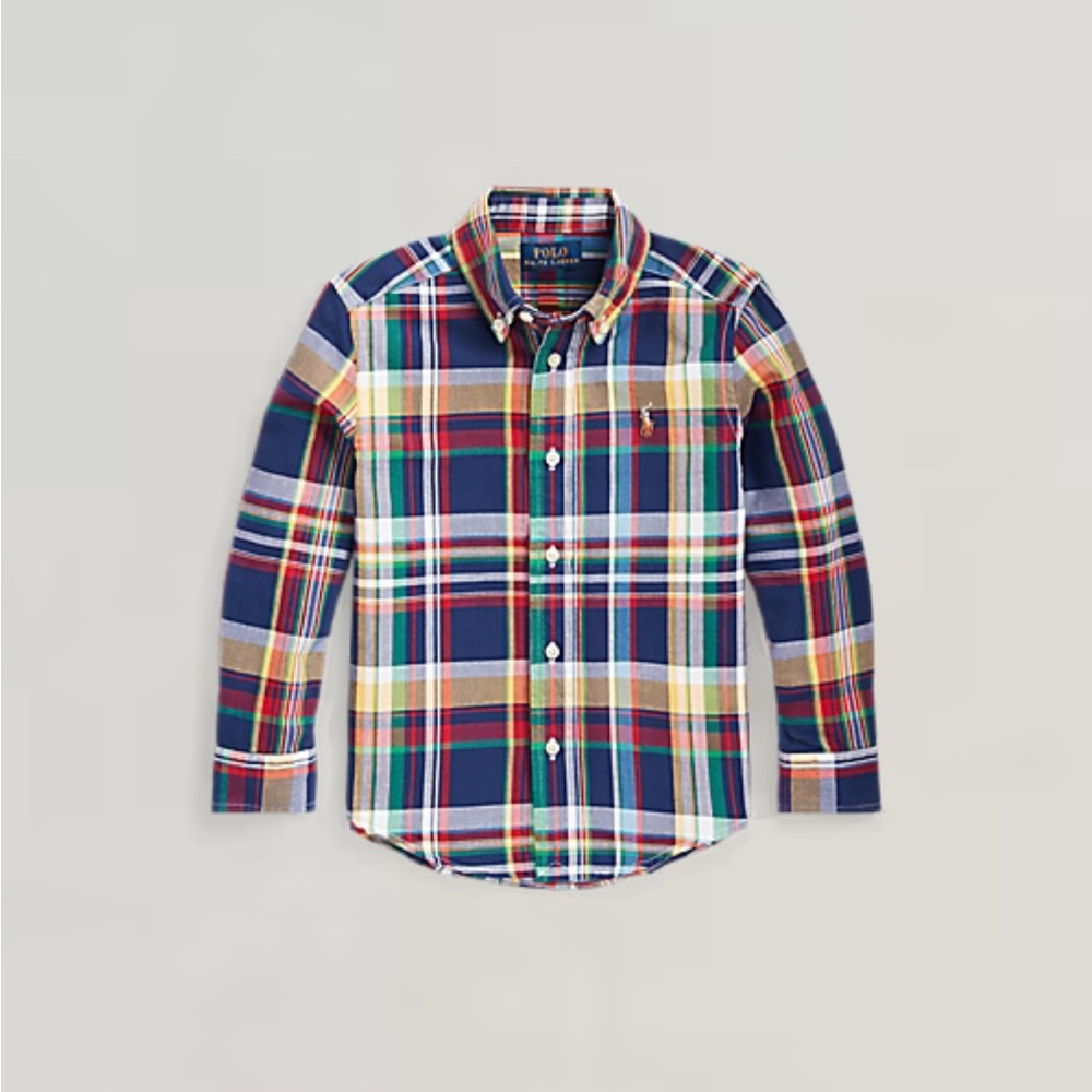 Polo by Ralph Lauren Blue and Red Casual Button Down Shirt
